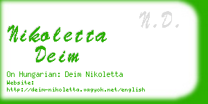 nikoletta deim business card